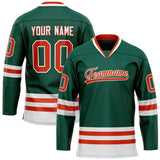 Custom Green Red Solid Colour Hockey Jersey