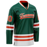 Custom Green Red Solid Colour Hockey Jersey