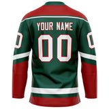 Custom Green Red Solid Colour Hockey Jersey