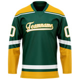 Custom Green Gold Solid Colour Hockey Jersey