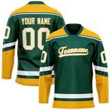 Custom Green Gold Solid Colour Hockey Jersey