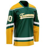 Custom Green Gold Solid Colour Hockey Jersey