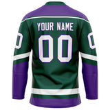 Custom Green Purple Solid Colour Hockey Jersey