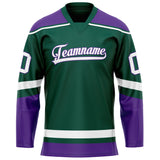 Custom Green Purple Solid Colour Hockey Jersey