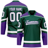 Custom Green Purple Solid Colour Hockey Jersey