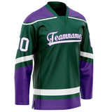 Custom Green Purple Solid Colour Hockey Jersey