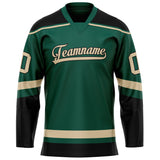 Custom Green Black Solid Colour Hockey Jersey