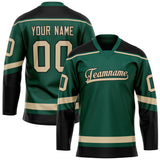 Custom Green Black Solid Colour Hockey Jersey