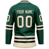 Custom Green Cream Solid Colour Hockey Jersey