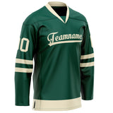 Custom Green Cream Solid Colour Hockey Jersey