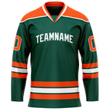 Custom Green Orange Solid Colour Hockey Jersey