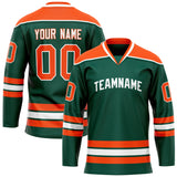 Custom Green Orange Solid Colour Hockey Jersey