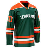 Custom Green Orange Solid Colour Hockey Jersey