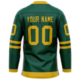 Custom Green Gold Solid Colour Hockey Jersey