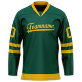 Custom Green Gold Solid Colour Hockey Jersey