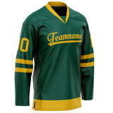 Custom Green Gold Solid Colour Hockey Jersey