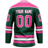 Custom Green Pink Solid Colour Hockey Jersey