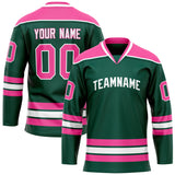 Custom Green Pink Solid Colour Hockey Jersey