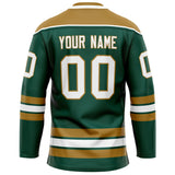 Custom Green Old Gold Solid Colour Hockey Jersey