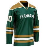 Custom Green Old Gold Solid Colour Hockey Jersey