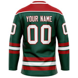 Custom Green Red Solid Colour Hockey Jersey