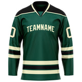 Custom Green Black Solid Colour Hockey Jersey