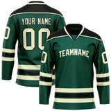 Custom Green Black Solid Colour Hockey Jersey