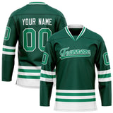 Custom Green White Solid Colour Hockey Jersey