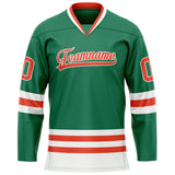 Custom Green Red Solid Colour Hockey Jersey