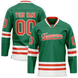 Custom Green Red Solid Colour Hockey Jersey