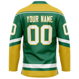 Custom Green Gold Solid Colour Hockey Jersey