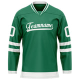 Custom Green White Solid Colour Hockey Jersey