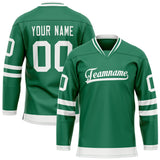 Custom Green White Solid Colour Hockey Jersey