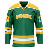 Custom Green Gold Solid Colour Hockey Jersey