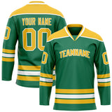 Custom Green Gold Solid Colour Hockey Jersey