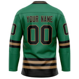 Custom Green Black Solid Colour Hockey Jersey