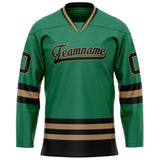 Custom Green Black Solid Colour Hockey Jersey