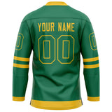 Custom Green Gold Solid Colour Hockey Jersey