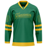 Custom Green Gold Solid Colour Hockey Jersey