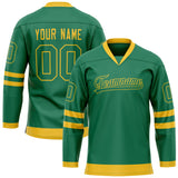 Custom Green Gold Solid Colour Hockey Jersey