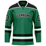 Custom Green Black Solid Colour Hockey Jersey