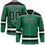 Custom Green Black Solid Colour Hockey Jersey