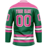 Custom Green Pink Solid Colour Hockey Jersey