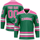 Custom Green Pink Solid Colour Hockey Jersey