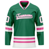 Custom Green White Solid Colour Hockey Jersey