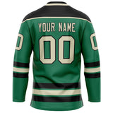 Custom Green Black Solid Colour Hockey Jersey