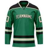 Custom Green Black Solid Colour Hockey Jersey