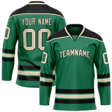 Custom Green Black Solid Colour Hockey Jersey