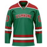 Custom Green Red Solid Colour Hockey Jersey