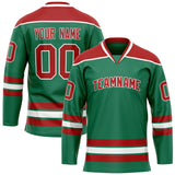 Custom Green Red Solid Colour Hockey Jersey